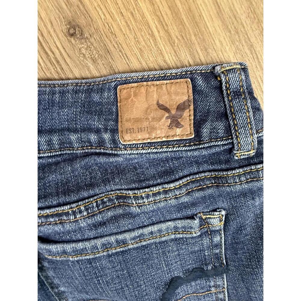 American Eagle Jean Shorts Womens 6 Blue Stretch Denim Cuffed Cutoff Summer - Picture 4 of 8